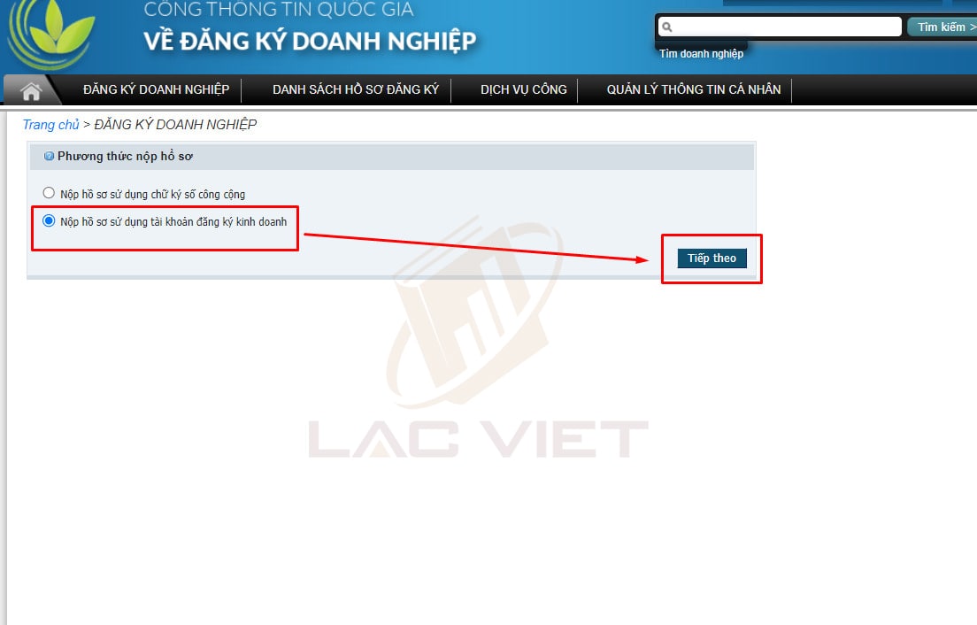 nộp hồ sơ đăng ký kinh doanh online