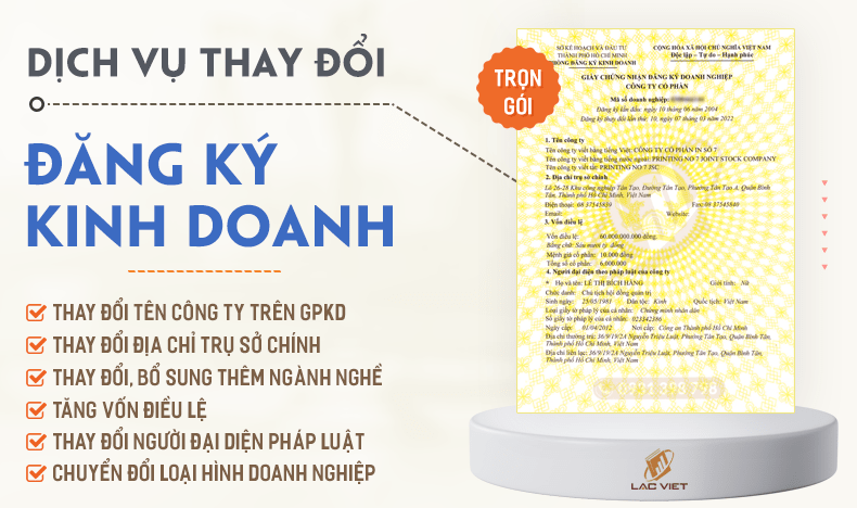 dịch vụ thay đổi đăng ký kinh doanh