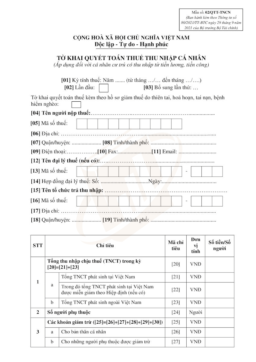 Mẫu số 02/QTT-TNCN