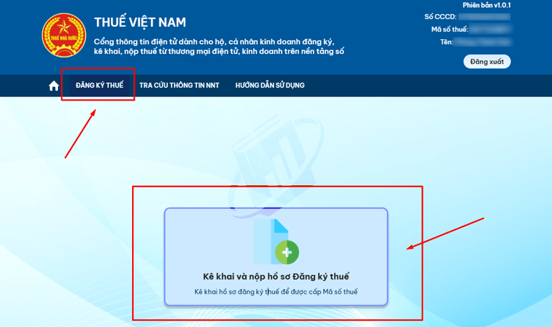 kê khai và nộp hồ sơ đăng ký thuế