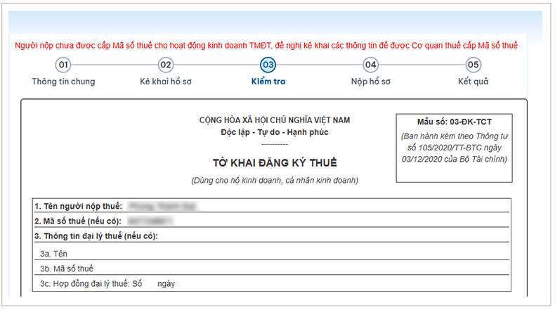 tờ khai đăng ký mã số thuế 888