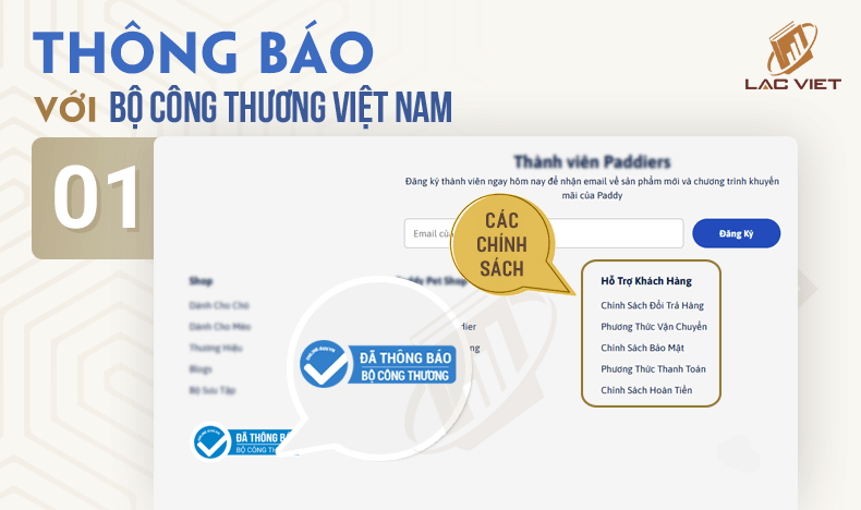 hình thức thông báo website với Bộ Công Thương