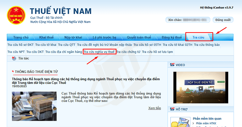 tra cứu nợ thuế hộ kinh doanh 04