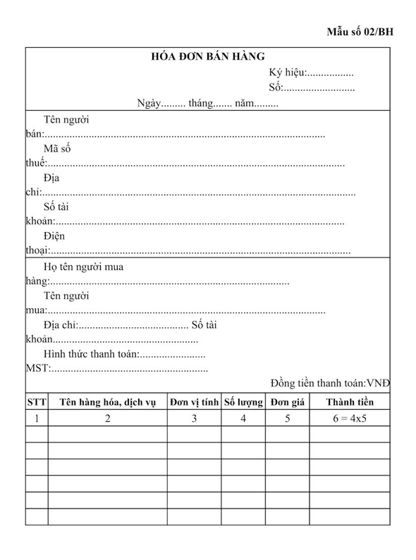 mẫu hóa đơn hộ kinh doanh 02